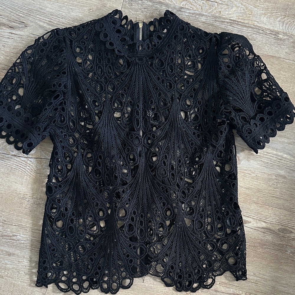 Elegant Black Lace Women's Top